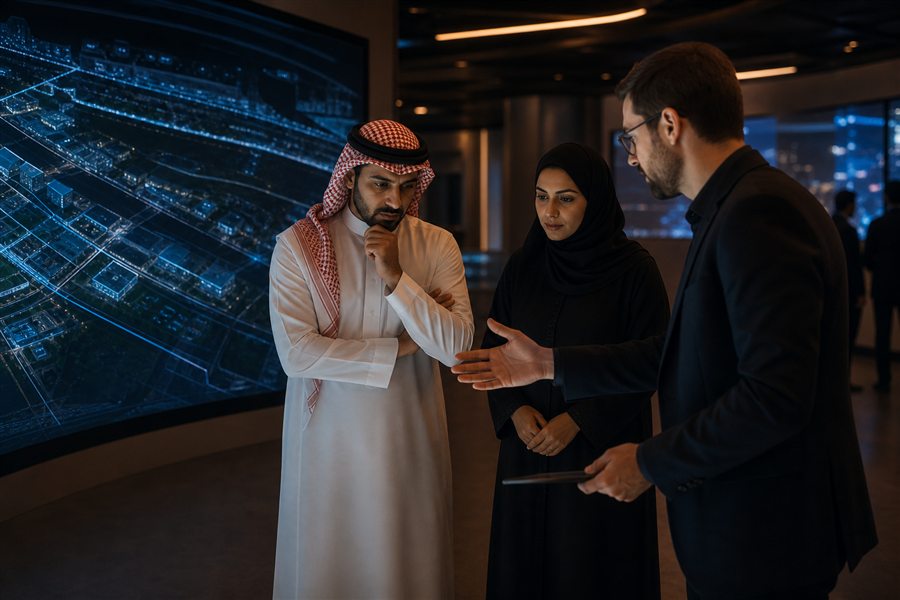 فريق مشروع سعودي يناقش المتطلبات التشغيلية